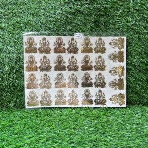 Metallic Sticker: Laxmi Ganesh(A4 Size)