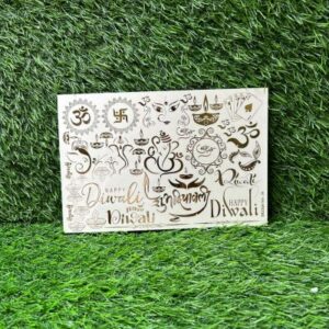 Embossed Sticker: Diwali Diya(A5 Size)