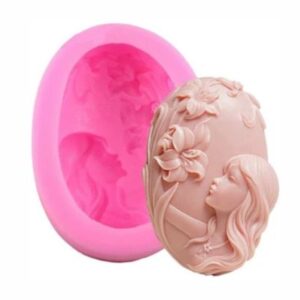 Silicone Fondant Long Hair Fairy Moulds (9.5x7x3.5 cm) - Mold for Decorating Cakes, Chocolate, Candy, Baking