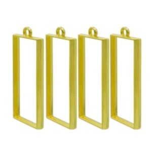 Rectangle Shape Bezels Pack of 4 - Gold