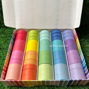 Washi Tape (Solid Colors) – Set of 20 Vibrant Shades for Journaling & Crafts