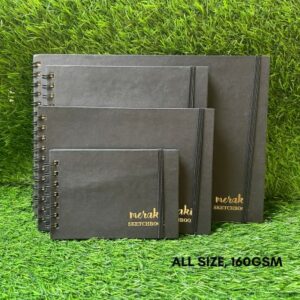 Meraki Spiral Bound Sketchbook – 160gsm | A6 / A5 / Square / A4 | 30 Pages | Premium Paper for Sketching, Drawing & Mixed Media