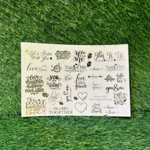 Golden Embossed Sticker – Love Forever (A5 Size)