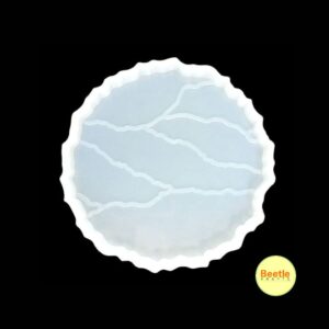 Kintsugi Style Cracked Silicone Zig Zag Circle Coaster Mould 4 Inch