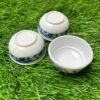 Miniature China Bowl (White & Blue Floral Border) - 3.5cm | Authentic Dollhouse Accessory & Craft Embellishment