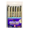 Sakura Pigma Micron Pen Set of 6 – Black Ink | Sizes 005, 01, 02, 03, 04, 05