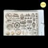 Metallic Resin Sticker Sheet (A5 Size) – Gold Swastika, Om, Ganesha & Shubh Labh Elements for Resin Art & Crafts
