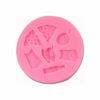 Fondant Molds 4 Pieces Burger Fries Drink Pizza Cola Cake Silicone Mold DIY Baking Baking Decoration