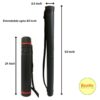 Extendable Drawing Tube / Sheet Holder - Black (24-43 Inch Adjustable, 3.5 Inch Diameter)
