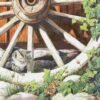 Decoupage Tissue Paper 13 x 13 Inch | 3 Ply | Cat on An Old Wheel