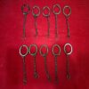 Black Oxidized Keyrings Long Chain (Pack of 10)