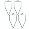 Pencil Shape Bezels Pack of 4 - Silver