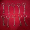 Silver Keyrings Long Chain (Pack of 10)