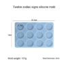 12 Cavity Zodiac Sign Keychain & Pendant Jewellery Mould