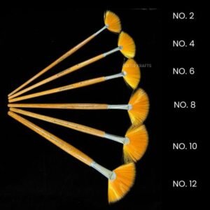 Artists' Fan Nylon/Synthetic Hair Brushes - All Sizes Available (No. 2, 4, 6, 8, 10, 12)