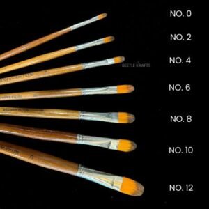 Artists' Filbert Nylon/Synthetic Hair Brushes - All Sizes Available (No. 0, 2, 4, 6, 8, 10, 12)
