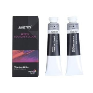 BRUSTRO Artist's Gouache Paint - Titanium White 40ml (Twin Pack) | Opaque & Vibrant