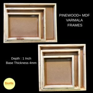 Premium Pinewood + MDF Varmala Preservation Frames – Square & Rectangular | 1 Inch to 1.7 inch Deep 3D Resin Casting & Floral Keepsake Bases