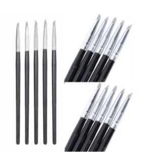 Silicone Tip Brush Set (5mm) - Pack of 5 | Versatile Tools for Clay Modelling, Resin Art & Nail Texture Paint | Shaping, Blending & Detailing