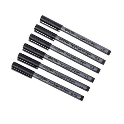 Brustro Technical Fineliner Pen - Black Ink | Precision Drawing & Illustration Pens (Set of 6 & Set of 9) 18 12 min
