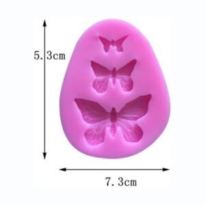 Delicate Butterfly Silicone Mould (3 Cavity) - 7.3 x 5.3 cm