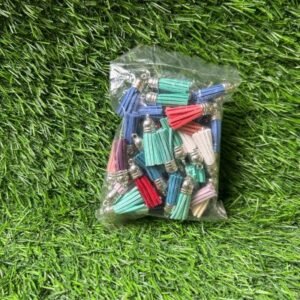 Leather Tassels with Silver Cap - 1.5 inch | Mix Pack of 60pcs | For Keychains & DIY Crafts