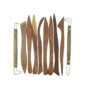 Clay Modelling Wooden Tool Set - Double Ended (10 Pc) | 20 Unique Shapes for Sculpting, Pottery & Detailing