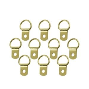 Metal Single Hole D-Ring Hooks 10pcs in a pack 10mm