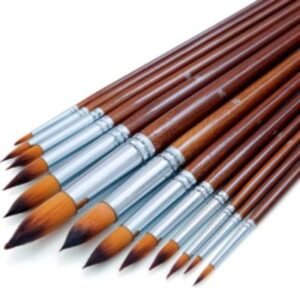 Long Handle Pointed Round Large Paint Brushes Set (Pack of 13) - Ideal for Acrylic, Oil & Fine Art