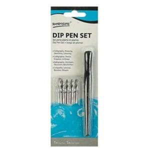 Worison Dip Pen Set for Calligraphy, Drawing & Sketching | 1 Dip Pen with 5 Nibs (0.75mm–3mm)