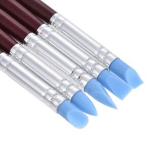 Silicone Tip Sculpting & Painting Brushes (Pack of 5) | Versatile Tools for Pottery, Clay, Resin Art, Color Shaping & Blending