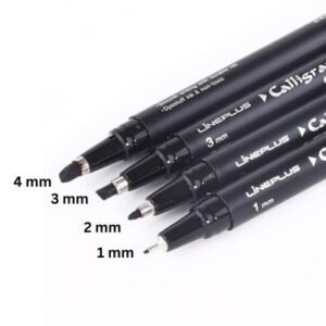 Lineplus Calligraphy Pen – All Sizes (1mm, 2mm, 3mm, 4mm) | Precision Ink Pens for Beautiful Lettering