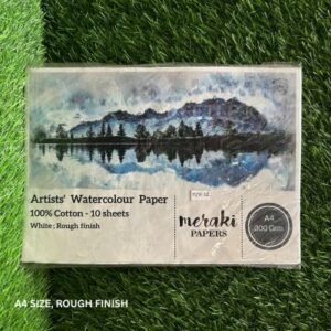 Meraki Watercolor Paper 300 GSM 100% Cotton – Rough Finish (Sizes: A3 / A4 / A5)