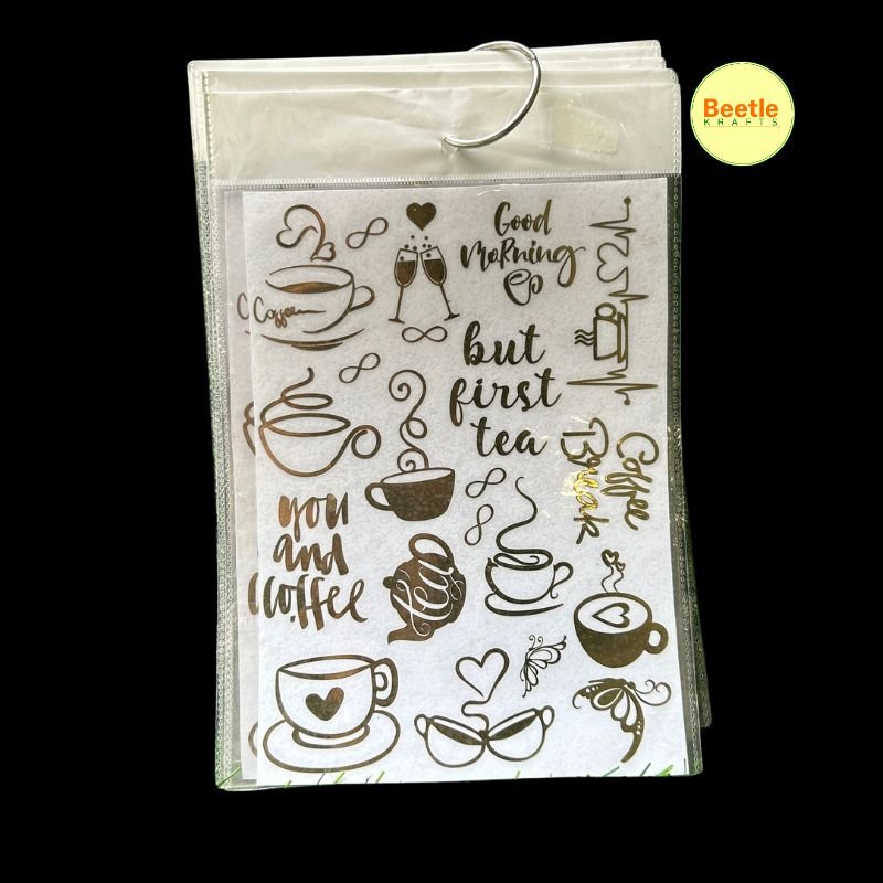 Buy Coffee Tea Stickers for Resin Art — (A5 Size) Gold Sheet