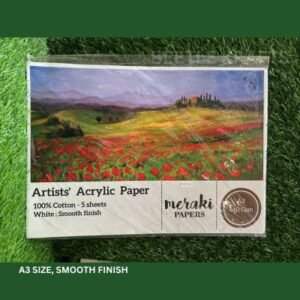 Meraki Acrylic Paper – 440 GSM | 100% Cotton | Smooth Finish | Sizes: A3 / A4 / A5