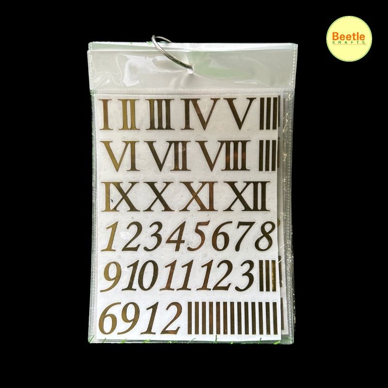 Roman & Arabic Clock Numbers Sticker – 12 Best Gold Digits