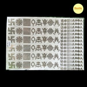 Auspicious Symbols Metallic Resin Sticker Sheet (A4 Size) – Gold Traditional Motifs for Resin Art & Crafts