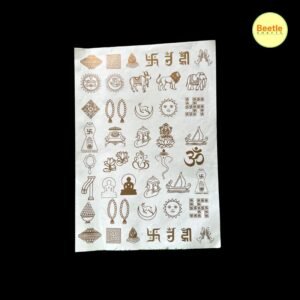 Metallic Ashtamangala Golden Sticker – A4 Size