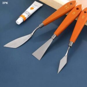 Metal Wooden Handle Palette Knife – Set of 3