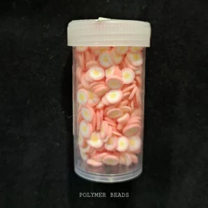 Peach Daisy Polymer Shaker 20gm Pack | Approx 6x5mm Tiny Floral Clay Slices for Resin Art, Shaker Cards & DIY Crafts