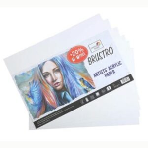 Brustro Artist Acrylic Paper – 400 GSM | A3 Size | Pack of 5 + 1 Free Sheet | Heavyweight Textured Surface for Acrylic & Mixed Media