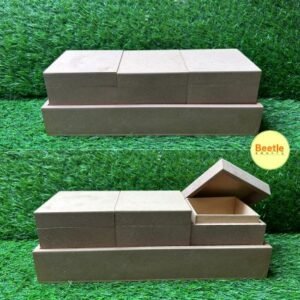 Decoupage Mdf Tray With Boxes (3pc)