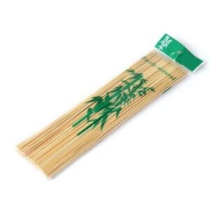 Natural Wooden Bamboo Skewers - 12 Inch (30.5cm) Long, 4mm Thick | Pack of 50 Pcs | BBQ, Grilling, Crafting & Gardening