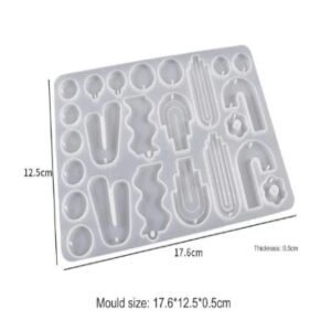 24 Cavity Assorted Mini Silicone Mould (17.6x12.5cm) | DIY Resin Keychains, Jewellery & Craft Charms