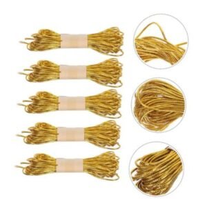 Gold & Silver Metallic Cord - 10 Yards Each | Ideal for Rakhi Making, Festive Decoration, Tags, DIY Crafts & More!