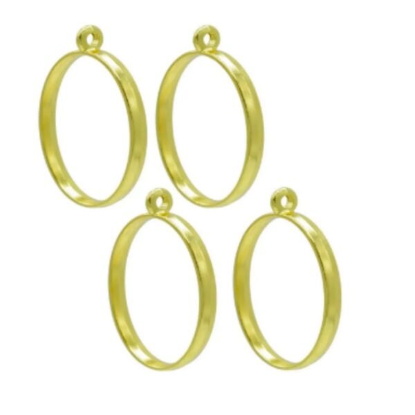 Oval Shape Brass Bezels - Pack of 4 (3.5x2.5cm, 3mm Thick) | Golden & Silver | Open Back Frames for Resin Jewellery 15 255 5
