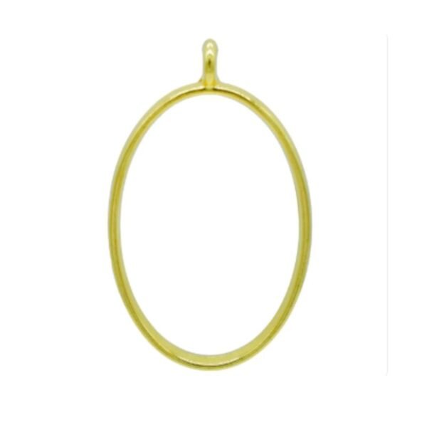 Oval Shape Brass Bezels - Pack of 4 (3.5x2.5cm, 3mm Thick) | Golden & Silver | Open Back Frames for Resin Jewellery 16 256 7
