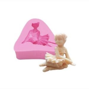 3D Seated Princess Figurine Silicone Mould (9 x 7.5 x 2.5 cm) - Elegant Cake Topper & Resin Casting