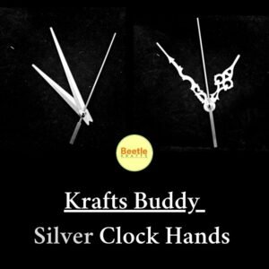 Krafts Buddy Clock Hands – Silver (4–4.5 Inch) | Compatible with Krafts Buddy Clock Mechanism