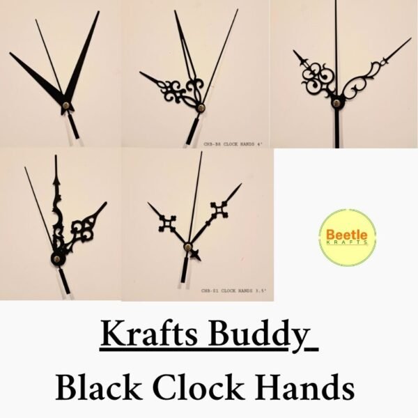 Buy Black Clock Hands Set: Silent & Durable (4 Sizes)